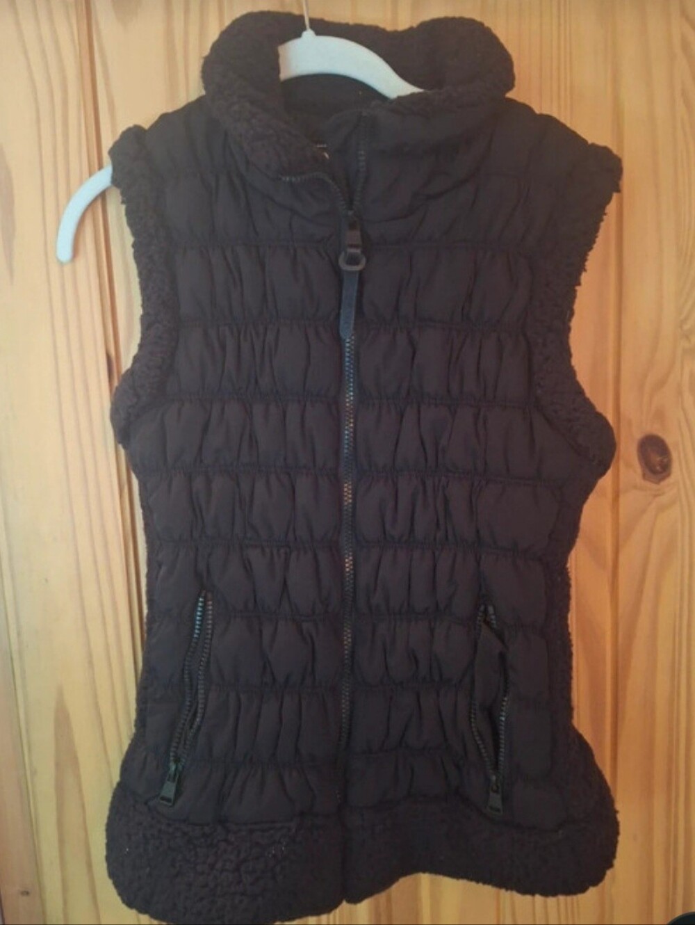 Calvin Klein Black Quilted Sherpa-Trim Vest